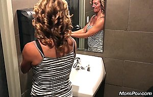 Very sweet blonde slut fucks in the public toilet