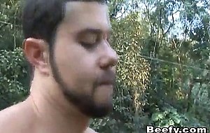 Wild  muscle beefy in anal fucking in the forest