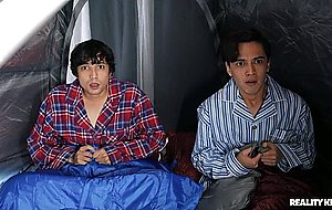 MILF fucked in a tent by her date's son and his college friend - Naked Girls