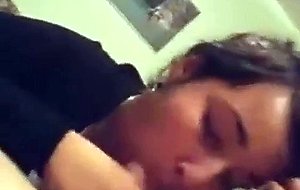Girlfriend gives bj and swallows his load