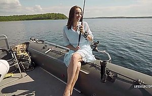 Fishing trip with a beautiful brunette turns into sloppy blowjobs and hardcore pounding – Naked Girls