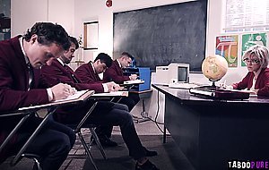 Horny students giving their hot teacher an ultimatum
