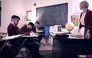 Horny students giving their hot teacher an ultimatum