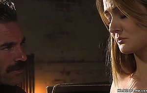 Small tits slave fucked in bondage
