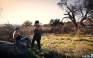 Busty blondie serving a dirty patrol to avoid jail