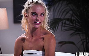 Corrupt stepdad fucked sexy blonde stepdaughter after blowjob