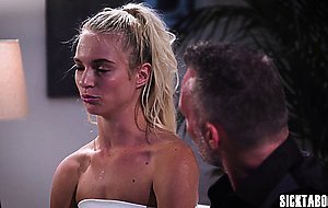 Corrupt stepdad fucked sexy blonde stepdaughter after blowjob