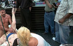 Busty blonde anal public banged