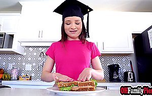 Petite teen stepsister checking her stepbrothers big cock