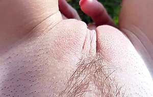 Beauitful babe masturbates outdoor