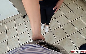 Careful MILF stepmother healing her big cocked stepson
