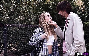 Stud makes Aiden Ashley undress and telss her to fuck them