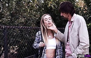 Stud makes Aiden Ashley undress and telss her to fuck them