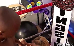 Sara fucks a boxer