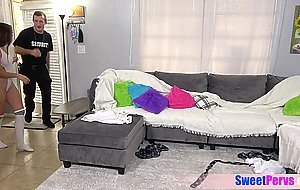 Lesbian teens making better content on bros big cock