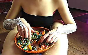 Mihanika69, halloween slut witch gets cum in mouth for