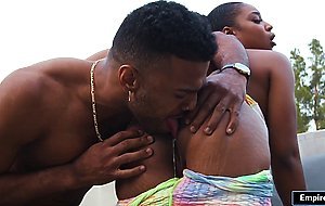 Busty ebony babe fucked by a black cock