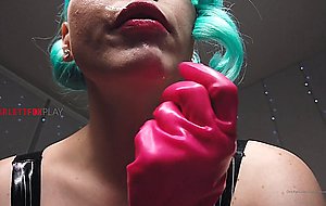 Pawg with blue hair sucking a bbc toy