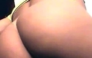 Yellow thong on a great ass