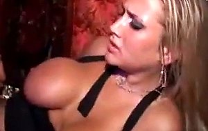 Busty blonde fucked in public