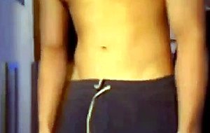 Young boy jerking off in a webcam