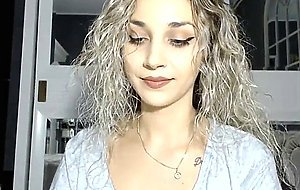 Busty Blonde babe having fun and getting naked