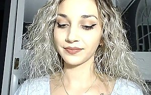 Busty Blonde babe having fun and getting naked