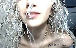 Busty Blonde babe having fun and getting naked