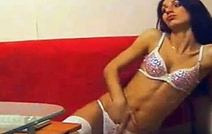 Gorgeous petite model naked on webcam