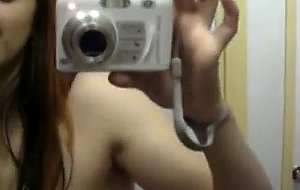 Ex girlfriend with sweet body in front of the mirror