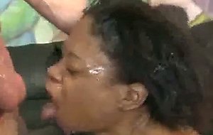 Ebony teen hardcore throat and pussy fuck