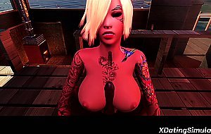 3D MILF blonde gets facefucked well