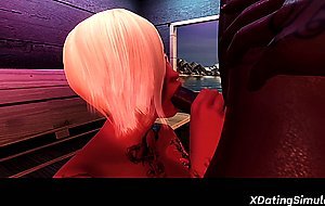 3D MILF blonde gets facefucked well