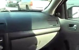 Blonde sucking in car