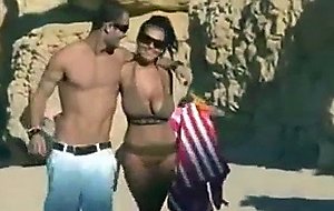 Two honey friends butt fucked at the beach