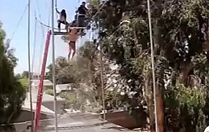 Babes have fun trying out bungee jumping