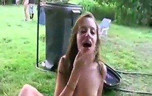 Teen and young college girls get crazy and naked at bbq