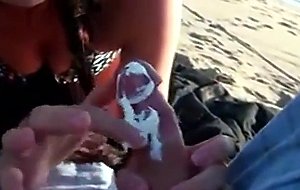 Pierced pussy gf fucked on the beach