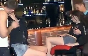 Sex party in a closed bar 