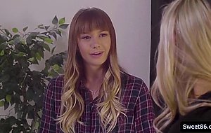 Heated lesbian sex with hot babes Aidra Fox and Naomi Swan