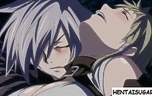Hentai girl gets fingered by lezzy and cums