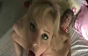 Horny blonde girl gets a pussy lick by mature man