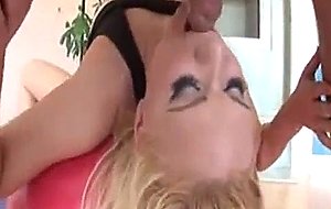 Mature blonde deep throats and cums