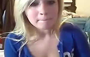 Delicious young blonde heats up her