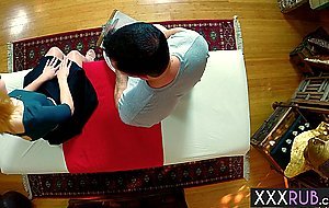Petite blonde MILF Trillium amazing blowjob and hardcore sex after massage