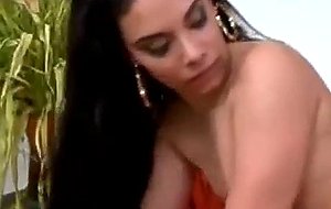 Hot latina slides her pussy down intense cock