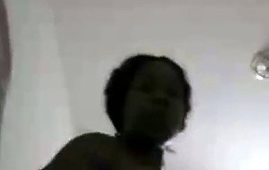 Get close up ta this black slut as she plays with ur clit