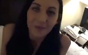 Nice brown haired whore fucked hardcore in hotel