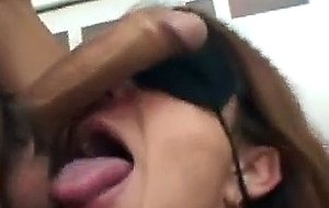 Blindfolded tranny warmed and fucked