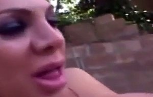Busty tranny & lustul stud outdoors